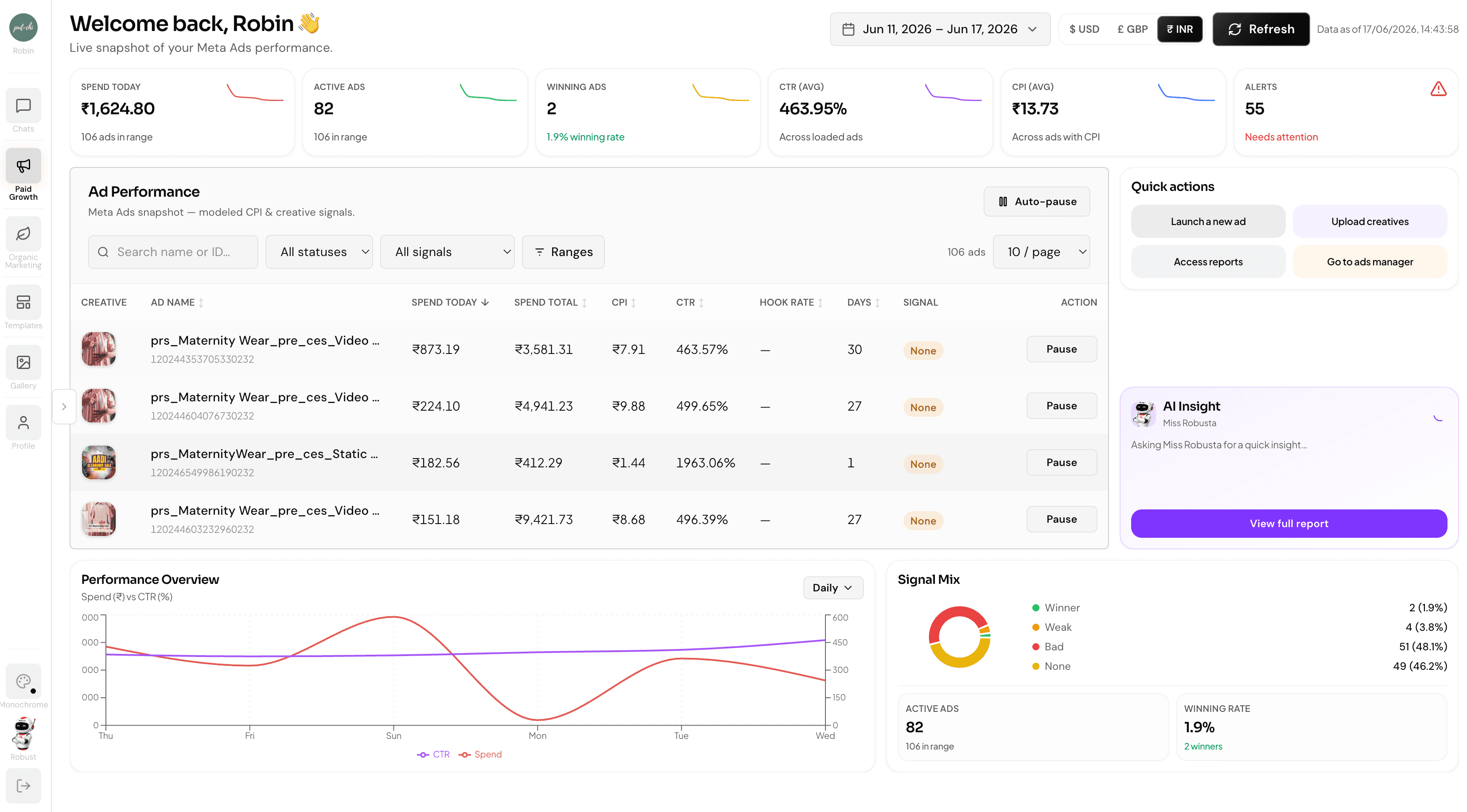 Robust dashboard preview